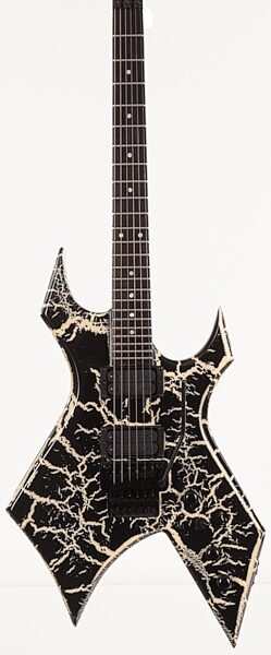 B.C. Rich Warlock Legacy Floyd Rose Electric Guitar, Black Crackle, Action Position Back