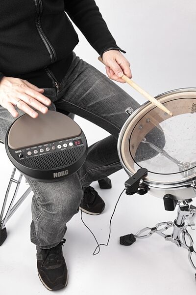 Korg WaveDrum Mini Dynamic Percussion Synthesizer, Played On Drum Angle