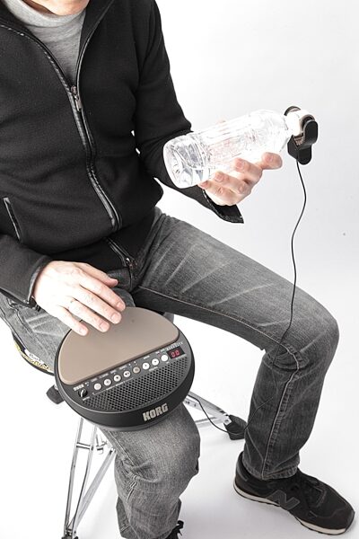 Korg WaveDrum Mini Dynamic Percussion Synthesizer, Played with Plastic Bottle