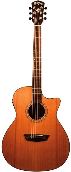 Washburn Woodline Series Grand Auditorium Acoustic-Electric Guitar (with Case), Main