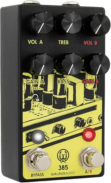 Walrus Audio 385 MkII Overdrive Pedal, Yellow, Action Position Back