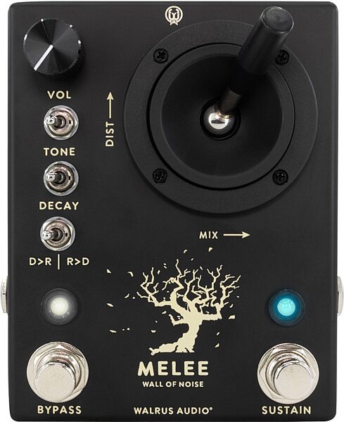 Walrus Audio Melee Wall of Noise Reverb/Distortion Pedal, Black, Action Position Back