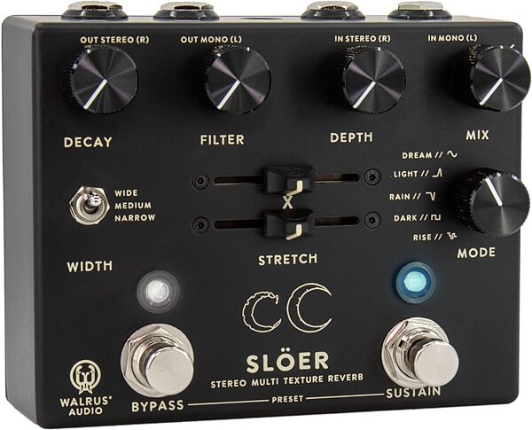 Walrus Audio Sloer Stereo Ambient Reverb Pedal, Black, Action Position Back