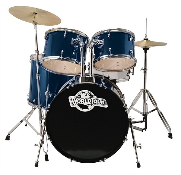 World Tour ST5 Standard 5-Piece Drum Kit, Blue Metallic