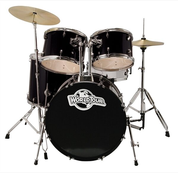 World Tour ST5 Standard 5-Piece Drum Kit, Gloss Black