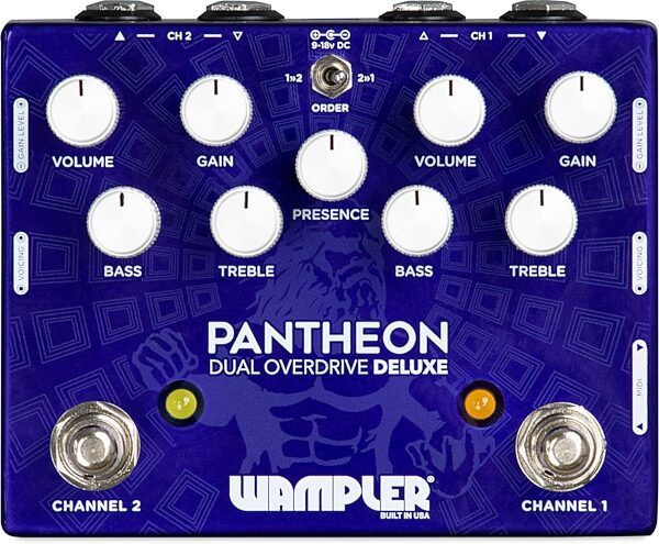 Wampler Pantheon Deluxe Dual Overdrive Pedal with MIDI, New, Main