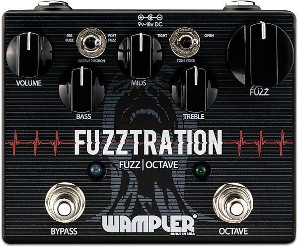 Wampler Fuzztration Fuzz and Octave Pedal, New, Detail Front