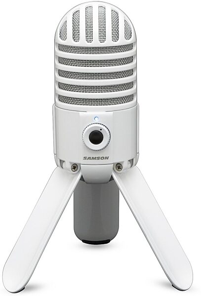 Samson Meteor USB Studio Condenser Microphone, White, Action Position Front