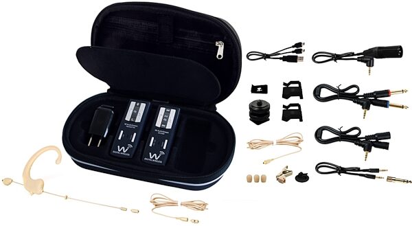 Wi Digital JMWASEL2 AudioStream EL2 Headset/Lavalier Wireless Microphone System, Package Contents