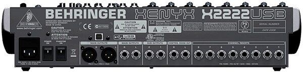Behringer XENYX X2222USB 22-Channel Mixer with USB, Rear