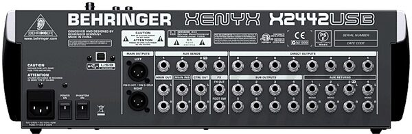 Behringer XENYX X2442USB 16-Channel Mixer with USB, Rear