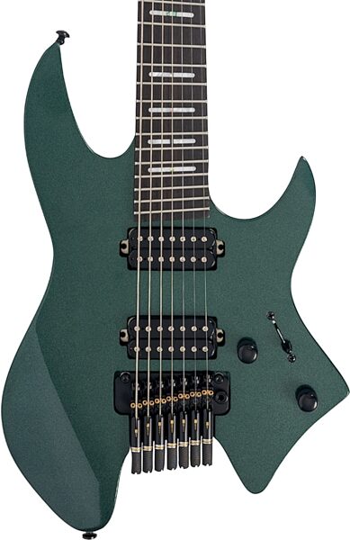 Sire Larry Carlton X6 Headless Electric Guitar, 7-String, Green, Action Position Back