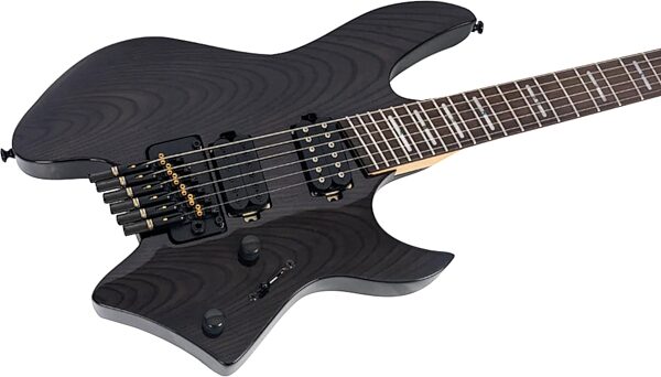 Sire Larry Carlton X6 Headless Electric Guitar (with Gig Bag), Black Satin, Action Position Back
