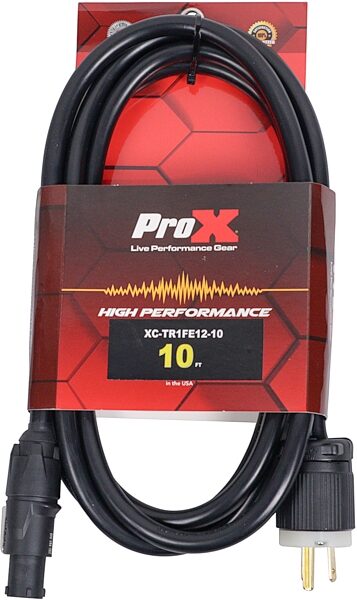 ProX XC-TR1FE12 Power Con to Edison Power Cable, 10 foot, XC-TR1FE12-10, nolabel