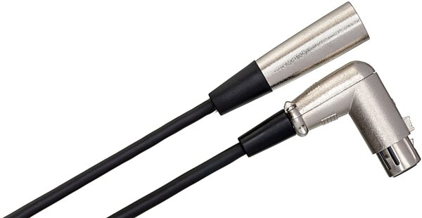 Hosa XFF-100 Right Angle XLR3 Female to XLR3 Male Balanced Interconnect Cable, 1.5 foot, Action Position Back