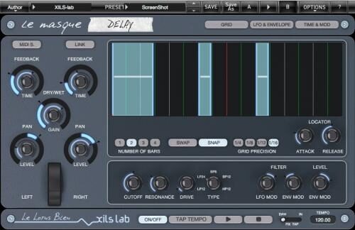 XILS Lab Le Masque: Delay Audio Plug-in Software, Screenshot Front