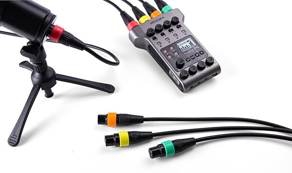 Zoom XLR-4c/CP Microphone Cables with Color Rings, 4-Pack, Action Position Back