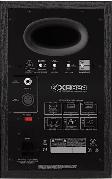 Mackie XR624 Powered Studio Monitor, Rear