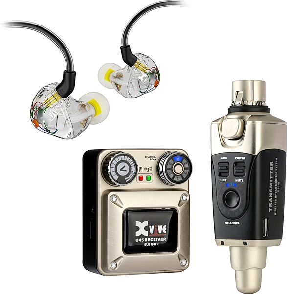 Xvive U45T9 5.8GHz Wireless In-Ear Wireless Monitor System with T9 Earphones, New, Action Position Back