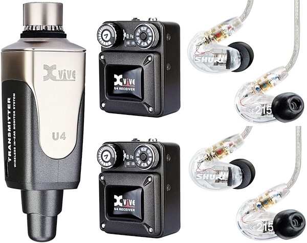 Xvive U4R2 Digital Wireless Dual Receiver In-Ear Monitor System, With 2 Pairs SE215-CL Earphones, Main