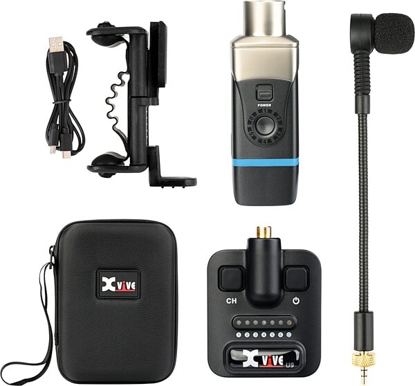 Xvive U9 Wireless Microphone System for Violin and Viola, New, Action Position Back