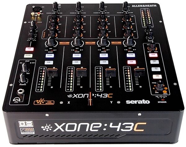 Allen and Heath Xone:43C Professional DJ Mixer, Angle Front