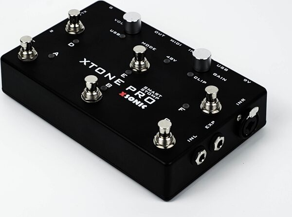 XSonic XTone Pro Guitar and Microphone MIDI/Audio Interface Pedal, Angled Front