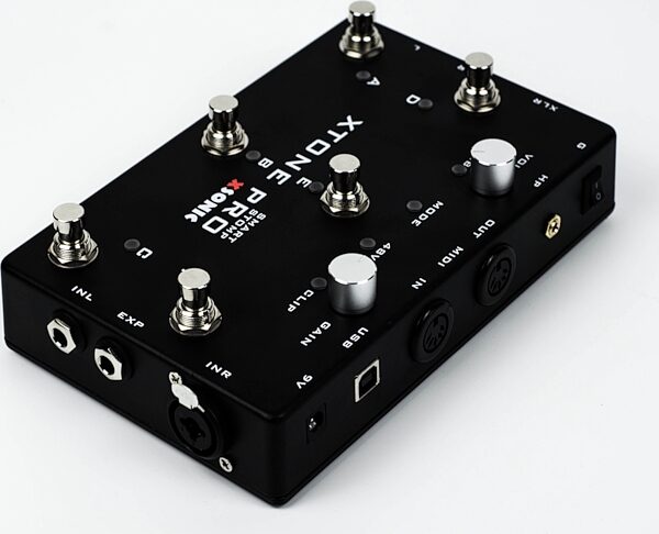 XSonic XTone Pro Guitar and Microphone MIDI/Audio Interface Pedal, Angled Front