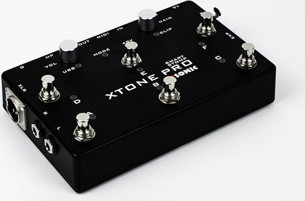 XSonic XTone Pro Guitar and Microphone MIDI/Audio Interface Pedal, Angled Front