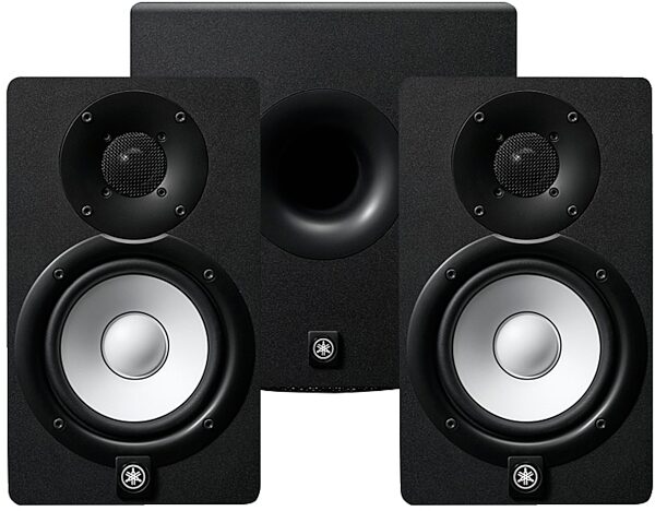 Yamaha HS5 Active Studio Monitor, Black, Pair, with Yamaha HS8S Powered Studio Subwoofer, speakers
