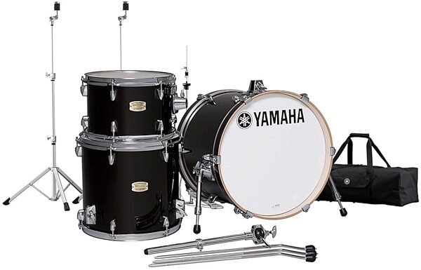 Yamaha SBP8F3 Stage Custom Bop Drum Shell Kit, 3-Piece, Raven Black, with Hardware Pack, ve