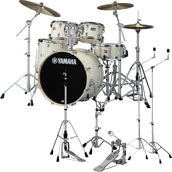 Yamaha SBP2F50 Stage Custom Drum Shell Kit, 5-Piece, Classic White, with Hardware Pack, pack