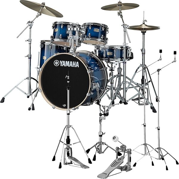 Yamaha SBP2F50 Stage Custom Drum Shell Kit, 5-Piece, Deep Blue Burst, with Hardware Pack, pack