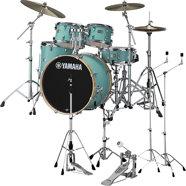 Yamaha SBP2F50 Stage Custom Drum Shell Kit, 5-Piece, Surf Green, with Hardware Pack, pack