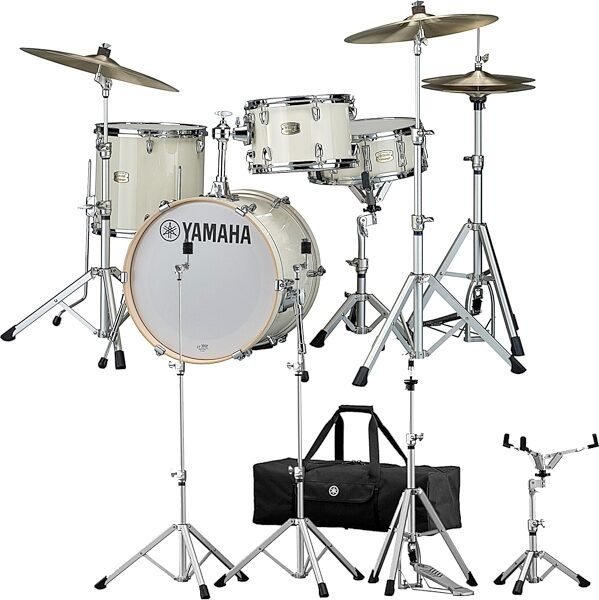 Yamaha SBP8F3 Stage Custom Bop Drum Shell Kit, 3-Piece, Classic White, with HW3 Hardware, pack