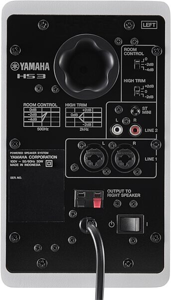 Yamaha HS3 Powered Studio Monitor, White, Pair, Action Position Back