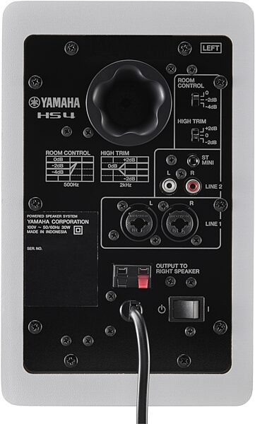 Yamaha HS4 Powered Studio Monitor, White, Pair, Action Position Back