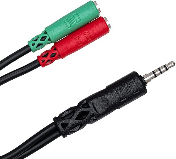 Hosa Headset/Mic Breakout Cable, 3.5 mm TRRS to Dual 3.5 mm TRSF, New, Action Position Back