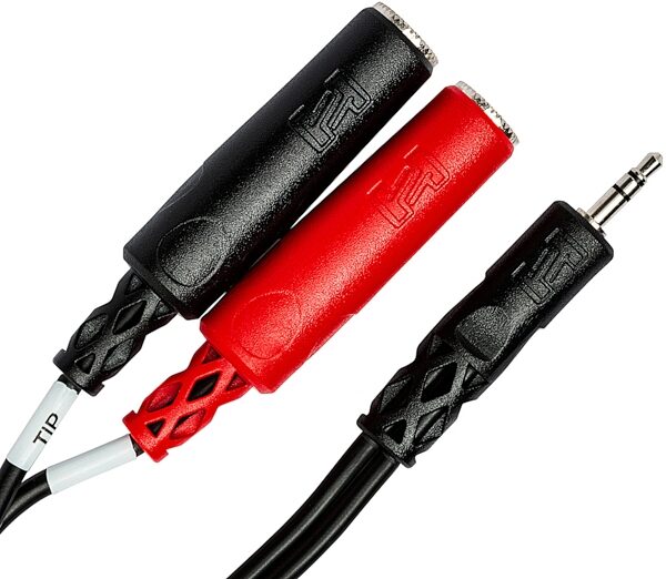 Hosa YMP-137 Male TRS 1/8" to Dual Female TS 1/4" Stereo Breakout Cable, New, Action Position Back