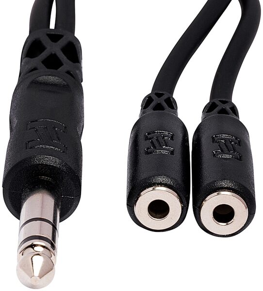 Hosa YMP-234 Male TRS 1/4" to Dual Female TRS 1/8" (3.5mm) Y-Cable, New, Front