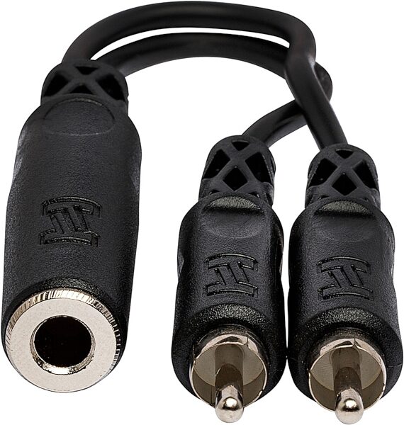 Hosa YPR-131 Female TS 1/4" to Dual RCA Y-Cable, New, Action Position Back