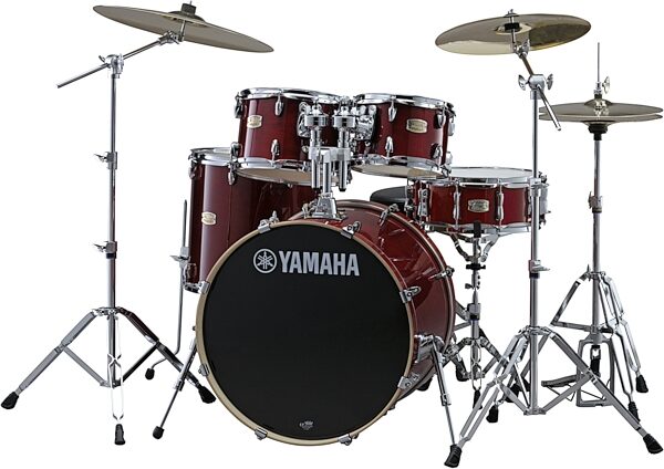 Yamaha SBP0F50 Stage Custom Drum Shell Kit, 5-Piece, Cranberry Red, Action Position Back