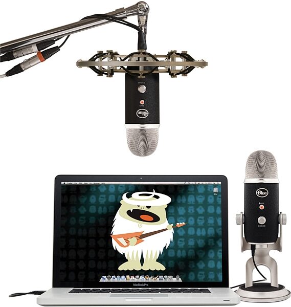 Blue Yeti Pro Multi-Pattern USB and XLR Microphone, Ringer - In Use