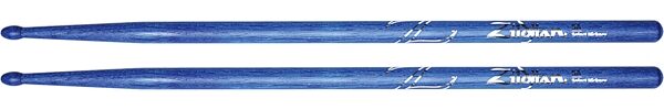 Zildjian 5A Wood Drumsticks, Blue, Action Position Back