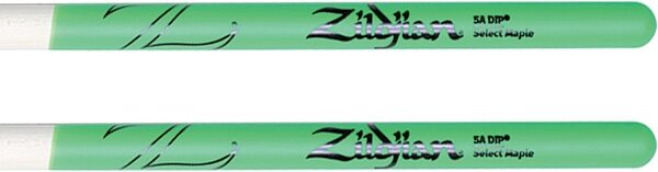 Zildjian 5A Maple Green DIP Drumsticks, New, Action Position Back