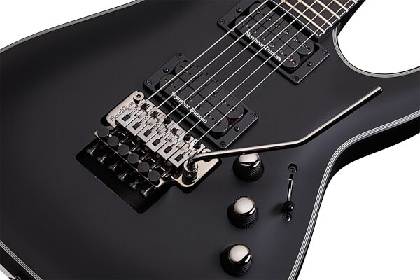 Schecter BlackJack SLS C-1 FR Passive Electric Guitar, Satin Black Bridge
