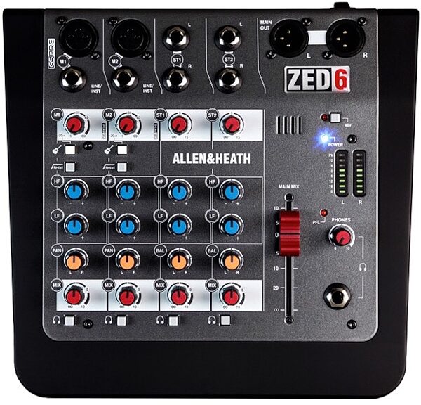 Allen and Heath Zed-6 Compact Mixer, 6-Channel, New, Main