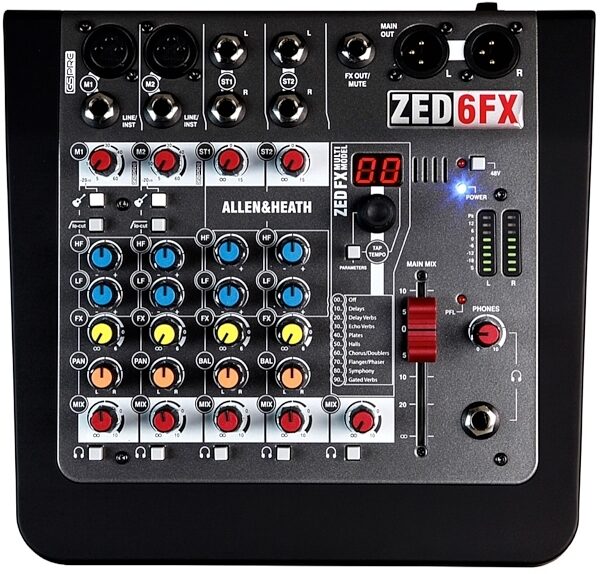 Allen and Heath ZED-6FX Compact Mixer, 6-Channel, Main