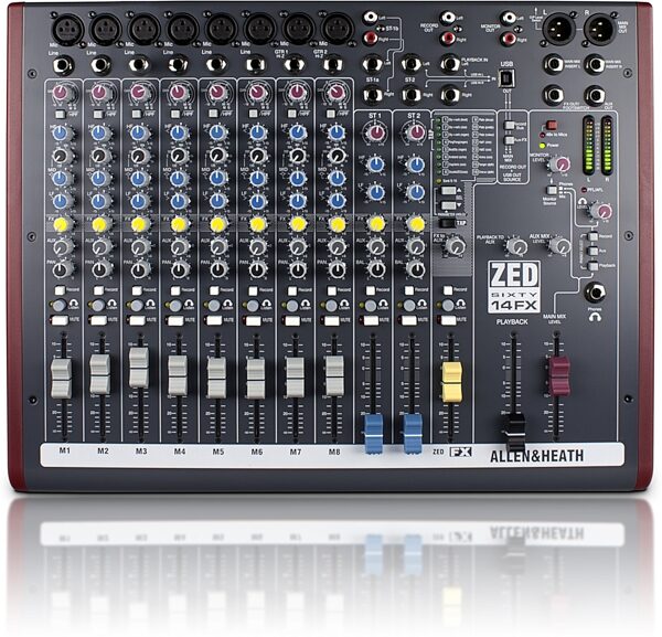Allen and Heath ZED SIXTY-14FX Compact USB Mixer, 14-Channel, Main