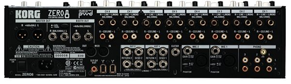 Korg Zero8 8-Channel DJ Mixer Firewire Controller, Rear